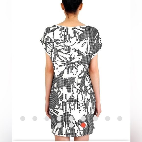 TIBI White With Black Sequins Pull Over Silk Dress - Picture 2 of 16